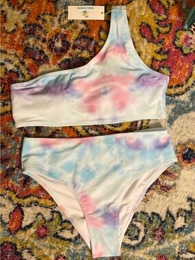 The dye pastel colored bikini